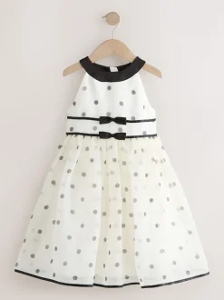 Noir/Cream à pois - Robe d’occasion sans manches (3-16ans)
