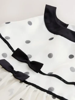 Noir/Cream à pois - Robe d’occasion sans manches (3-16ans)