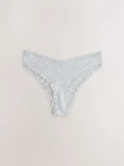 Noir/Crème - Lot de 4 culottes en coton et dentelle