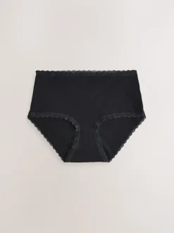 Noir/Crème - Lot de 4 culottes en coton et dentelle