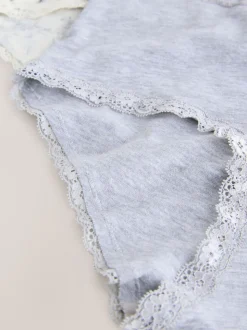 Noir/Crème - Lot de 4 culottes en coton et dentelle