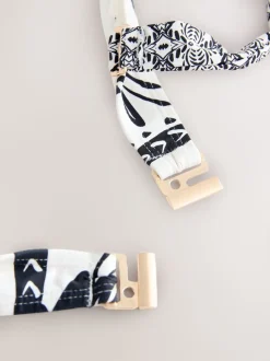 Noir/Crème Palmier - Haut de bikini bandeau filaire