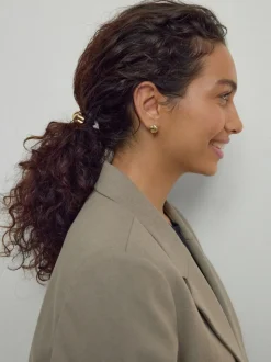 Noir/doré - Bobble à cheveux torsadés