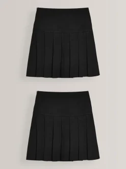 Noire coupe longue - Lot de 2 jupes d’école plissées (3-16ans)