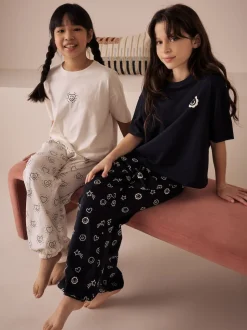 Noir/Ecru - Lot de 2Joggings pyjama (3-16ans)