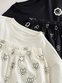 Noir/Ecru - Lot de 2Joggings pyjama (3-16ans)