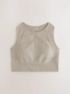 Noir/grège - Lot de 2 soutiens-gorge de sport sans coutures à col montant et impact modéré