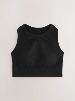 Noir/grège - Lot de 2 soutiens-gorge de sport sans coutures à col montant et impact modéré