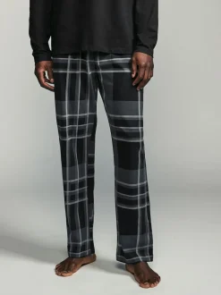 Noir/gris à carreaux - Ensemble pyjama manches longues 100% coton