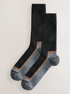 Noir/Gris - Lot de 2 chaussettes de Vêtements de travail thermiques