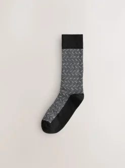 Noir/Gris - Pattern Smart Socks 5 Pack
