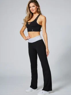 Noir/Gris - Pineapple Womens Pantalon bootcut en jersey à bandes contrastées