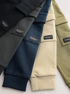 Noir/gris anthracite/Beige Sable/vert kaki - Lot de 5 joggings (3mois-7ans)