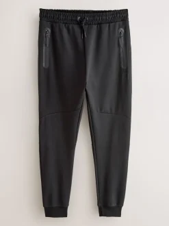 Noir/gris ardoise - Lot de 2 pantalons de jogging Interlock doux au toucher à chevilles