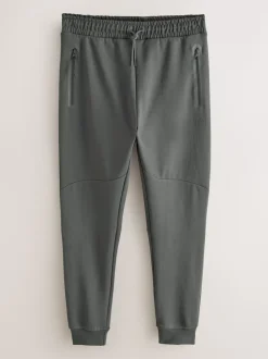 Noir/gris ardoise - Lot de 2 pantalons de jogging Interlock doux au toucher à chevilles
