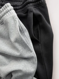 Noir/gris chiné - Lot de 2 Joggings Coupe ajustée à dos brossé