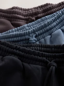 Noir/MARRON CHOCOLAT/Bleu acier - Brushback Heavyweight 3 Pack Joggings