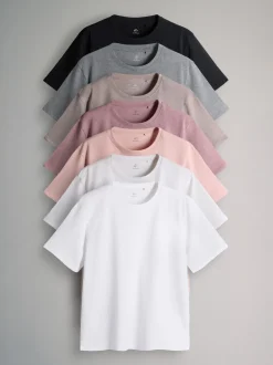 Noir/marron/taupe/rose/rose clair/Cream/blanc - The Set lot de 7 t-shirts essentiels