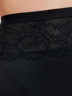 Noir/Nu - Culotte amincissante légère à taille haute en dentelle 2 Pack
