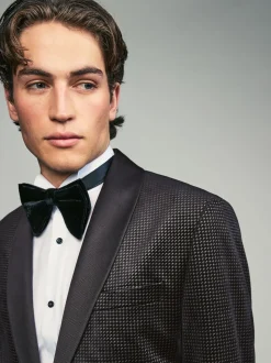 Noir/Or - Ajustement régulier - Blazer en velours à motifs