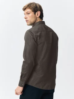 Noir/Or - Chemise de soirée élégante à manches longues