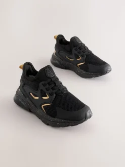 Noir/Or - Entraîneurs en dentelle élastique