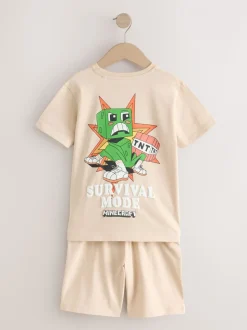 Noir/vert/pierre - Pyjama court Minecraft 100% coton 3 (3-16ans)