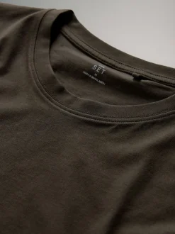 Noir/vert/rouge/blanc - The Set lot de 7 t-shirts en coton à manches courtes