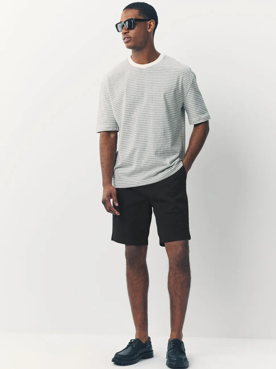 Noir/vintage bleu/blanc/champignon - Ajustement droit - Short chino extensible 4 Pack