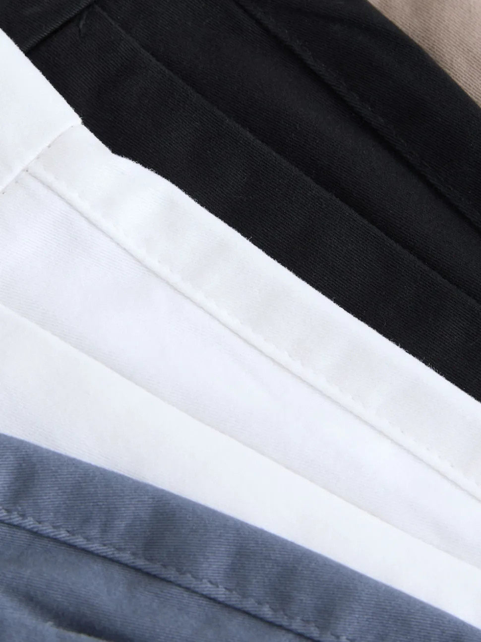 Noir/vintage bleu/blanc/champignon - Ajustement droit - Short chino extensible 4 Pack