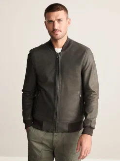 Nubuck marron - Blouson aviateur Signature en cuir