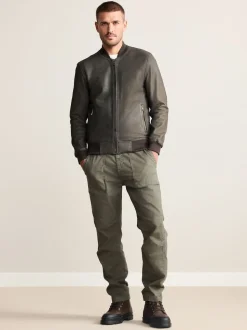 Nubuck marron - Blouson aviateur Signature en cuir