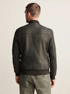 Nubuck marron - Blouson aviateur Signature en cuir