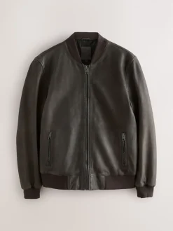 Nubuck marron - Blouson aviateur Signature en cuir