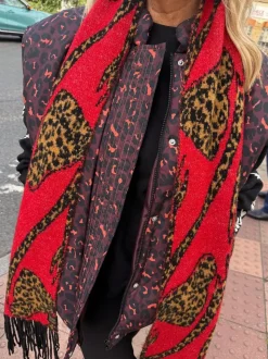 Nœud Animal rouge - Écharpe couverture Never Fully Dressed