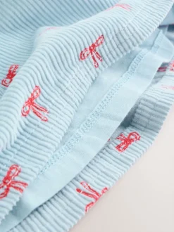 Nœud bleu - Ensemble body et collants à manches longues en velours côtelé pour bébé (0mois-2ans)