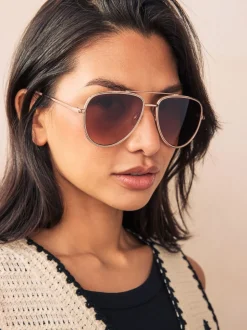 Nude - Lunettes de soleil aviateur Bling