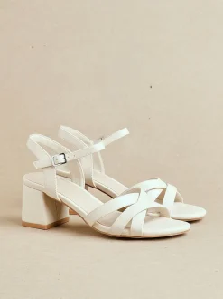 Nude - Sandales Linzi Flair à talons avec bretelles croisées sur le devant