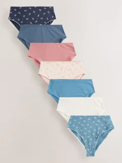Nœuds bleus - Culotte en coton riche 7 Pack