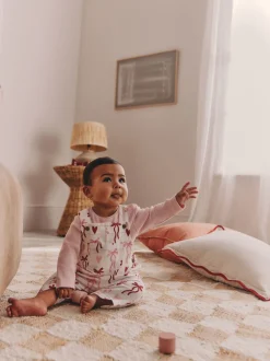 Nœuds crème/rose - Ensemble Salopettes et Body BÉBÉ 2 Pieces (0mois-3ans)