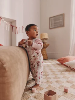 Nœuds crème/rose - Ensemble Salopettes et Body BÉBÉ 2 Pieces (0mois-3ans)