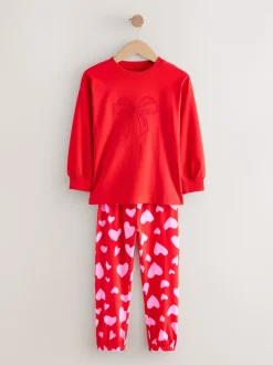 nœuds/coeurs rouges - Lot de 3Joggings pyjama (3-16ans)