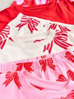 nœuds/coeurs rouges - Lot de 3Joggings pyjama (3-16ans)