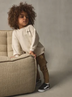 Off White écru - Ensemble sweat-shirt utilitaire et jogging super fin (3mths-7yrs)