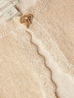 Or - Cardigan Monsoon Maeve à boutons nœuds