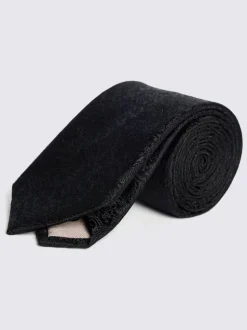 Or - Cravate MOSS en soie tourbillonnante Fleurie