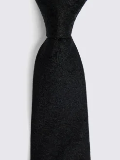 Or - Cravate MOSS en soie tourbillonnante Fleurie