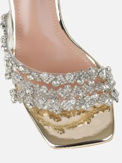 Or - Mules Simmi London à talons milieu en diamant blush