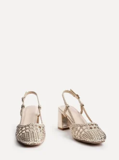 Or - Sandales Linzi Sandria tissées à la main à bride arrière