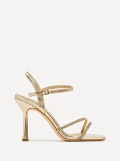 Or - Talon à lanières Linzi Hypnomerisise orné de diamants